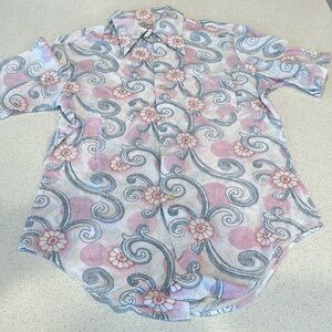 Vintage 70s JP Austin Shirt Vintage Men Pointed Collar Hawaii floral Asian small